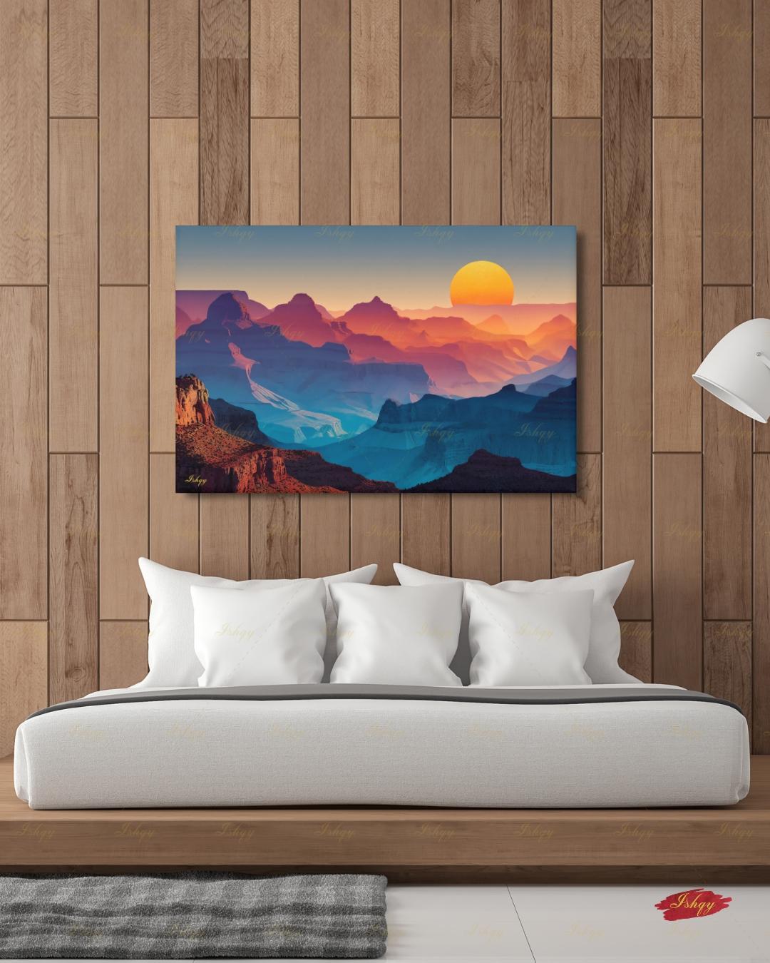 Oversized Grand Canyon Canvas Wall Art, Desert Sunset Framed Canvas Print, Extra Large Southwest Landscape Art, Above Bed Mountain Decor. oversized wall art, above bed art, canvas wall art, art print, housewarming gift, extra large wall art, desert wall art, mountain wall art, large wall art, southwest decor, mid century decor, apartment decor, 24x36 wall art
