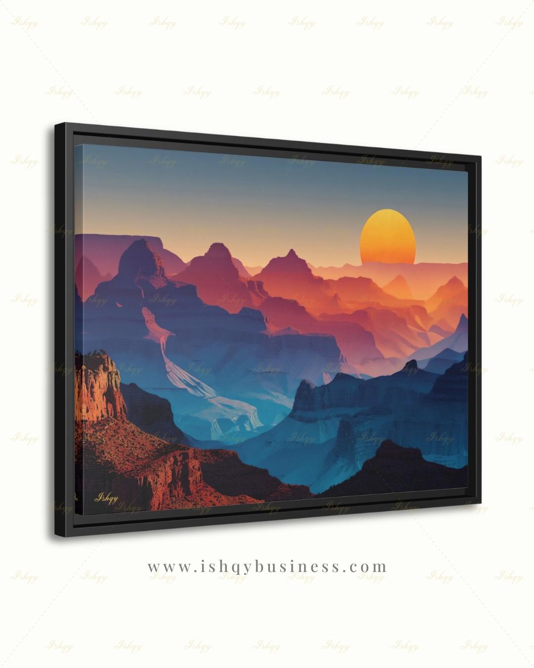 Oversized Grand Canyon Canvas Wall Art, Desert Sunset Framed Canvas Print, Extra Large Southwest Landscape Art, Above Bed Mountain Decor. oversized wall art, above bed art, canvas wall art, art print, housewarming gift, extra large wall art, desert wall art, mountain wall art, large wall art, southwest decor, mid century decor, apartment decor, 24x36 wall art