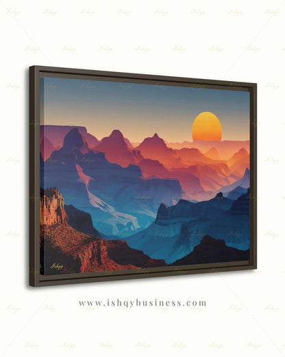 Oversized Grand Canyon Canvas Wall Art, Desert Sunset Framed Canvas Print, Extra Large Southwest Landscape Art, Above Bed Mountain Decor. oversized wall art, above bed art, canvas wall art, art print, housewarming gift, extra large wall art, desert wall art, mountain wall art, large wall art, southwest decor, mid century decor, apartment decor, 24x36 wall art
