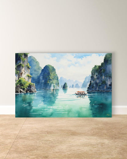 Ha Long Bay Wall Art Vietnam Landscape Canvas Painting Travel Wall Decor Coastal Art Living Room Bedroom Nature Home Decor