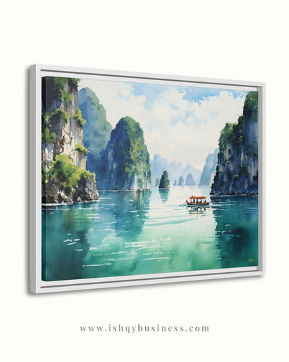 Ha Long Bay Wall Art Vietnam Landscape Canvas Painting Travel Wall Decor Coastal Art Living Room Bedroom Nature Home Decor