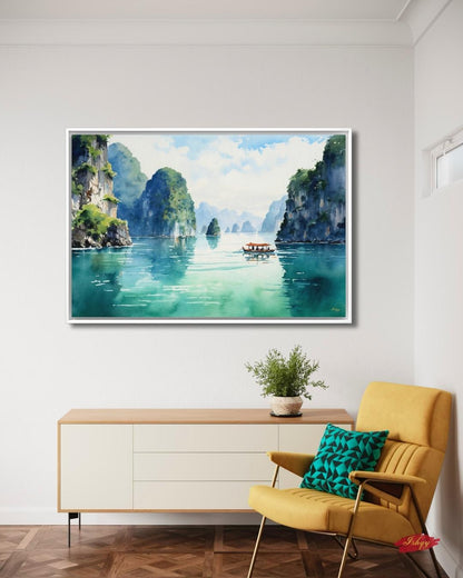 Ha Long Bay Wall Art Vietnam Landscape Canvas Painting Travel Wall Decor Coastal Art Living Room Bedroom Nature Home Decor