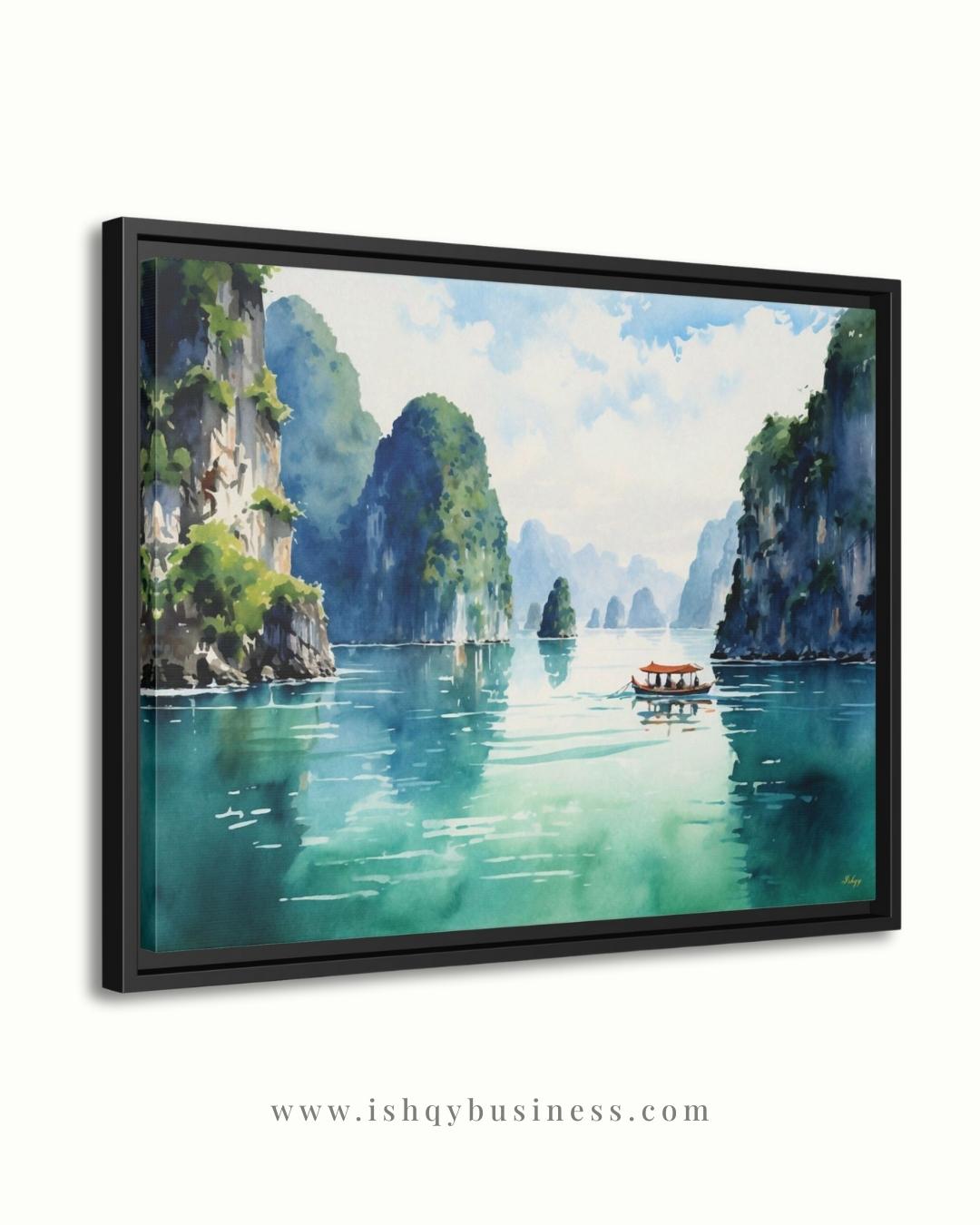 Ha Long Bay Wall Art Vietnam Landscape Canvas Painting Travel Wall Decor Coastal Art Living Room Bedroom Nature Home Decor