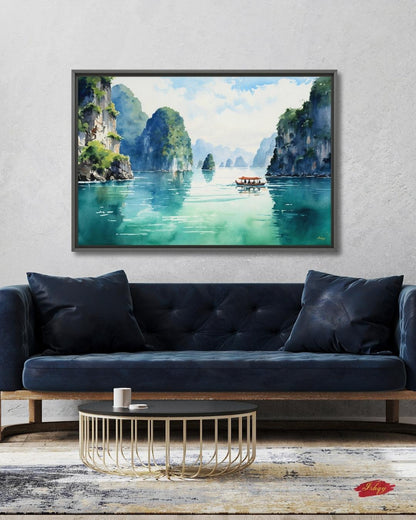 Ha Long Bay Wall Art Vietnam Landscape Canvas Painting Travel Wall Decor Coastal Art Living Room Bedroom Nature Home Decor