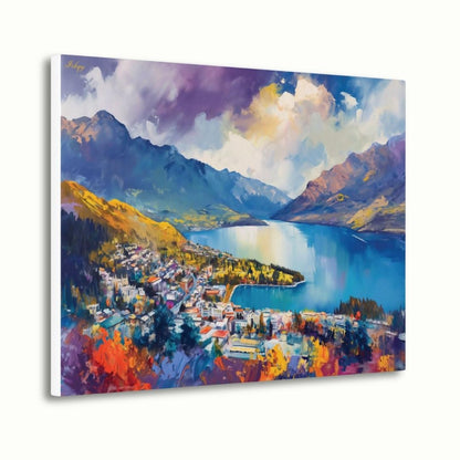 Queenstown Print Lake Wakatipu New Zealand Wall Art Canvas Wall Art Framed Canvas Print Extra Large Above Fireplace Art Housewarming Gift
