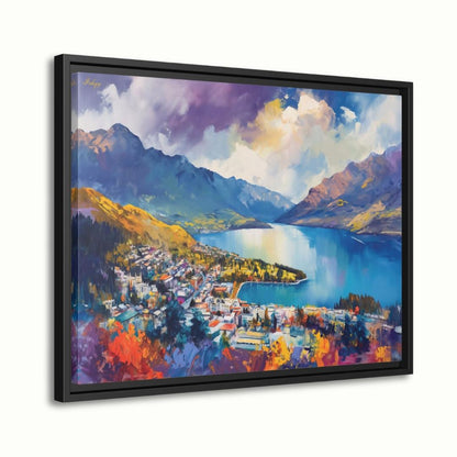 Queenstown Print Lake Wakatipu New Zealand Wall Art Canvas Wall Art Framed Canvas Print Extra Large Above Fireplace Art Housewarming Gift