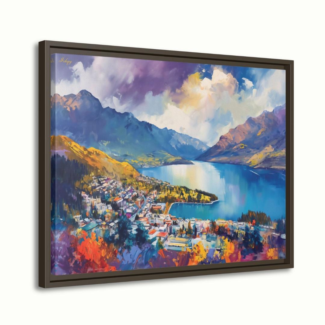 Queenstown Print Lake Wakatipu New Zealand Wall Art Canvas Wall Art Framed Canvas Print Extra Large Above Fireplace Art Housewarming Gift