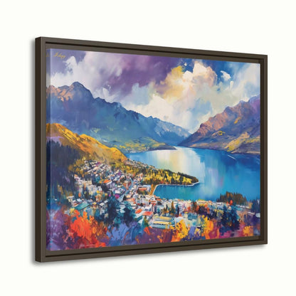 Queenstown Print Lake Wakatipu New Zealand Wall Art Canvas Wall Art Framed Canvas Print Extra Large Above Fireplace Art Housewarming Gift