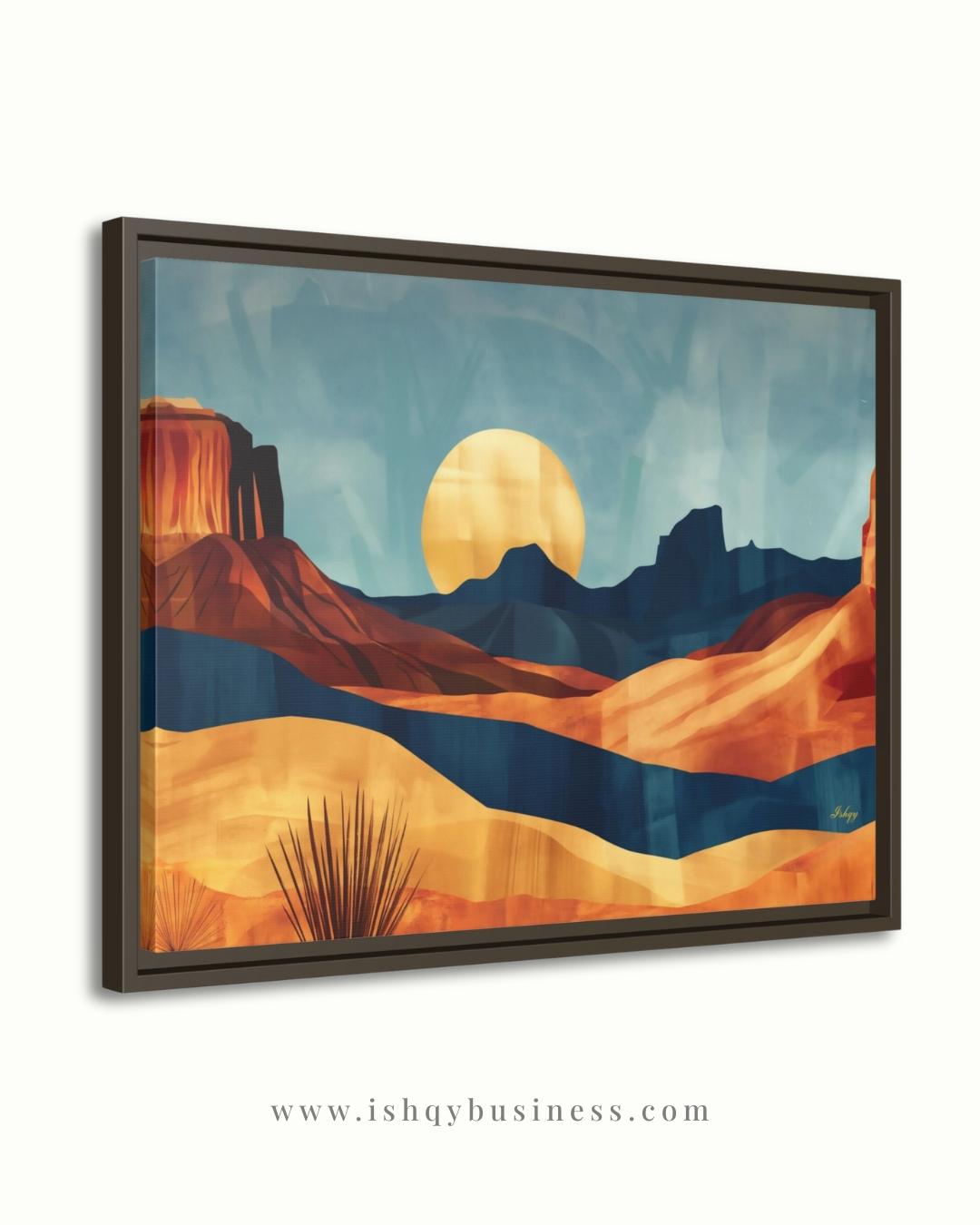 Southwest Desert Landscape Art Print, Monument Valley Sunset Canvas, Western Wall Art Decor, Modern Desert Scene Painting for Home Interiors