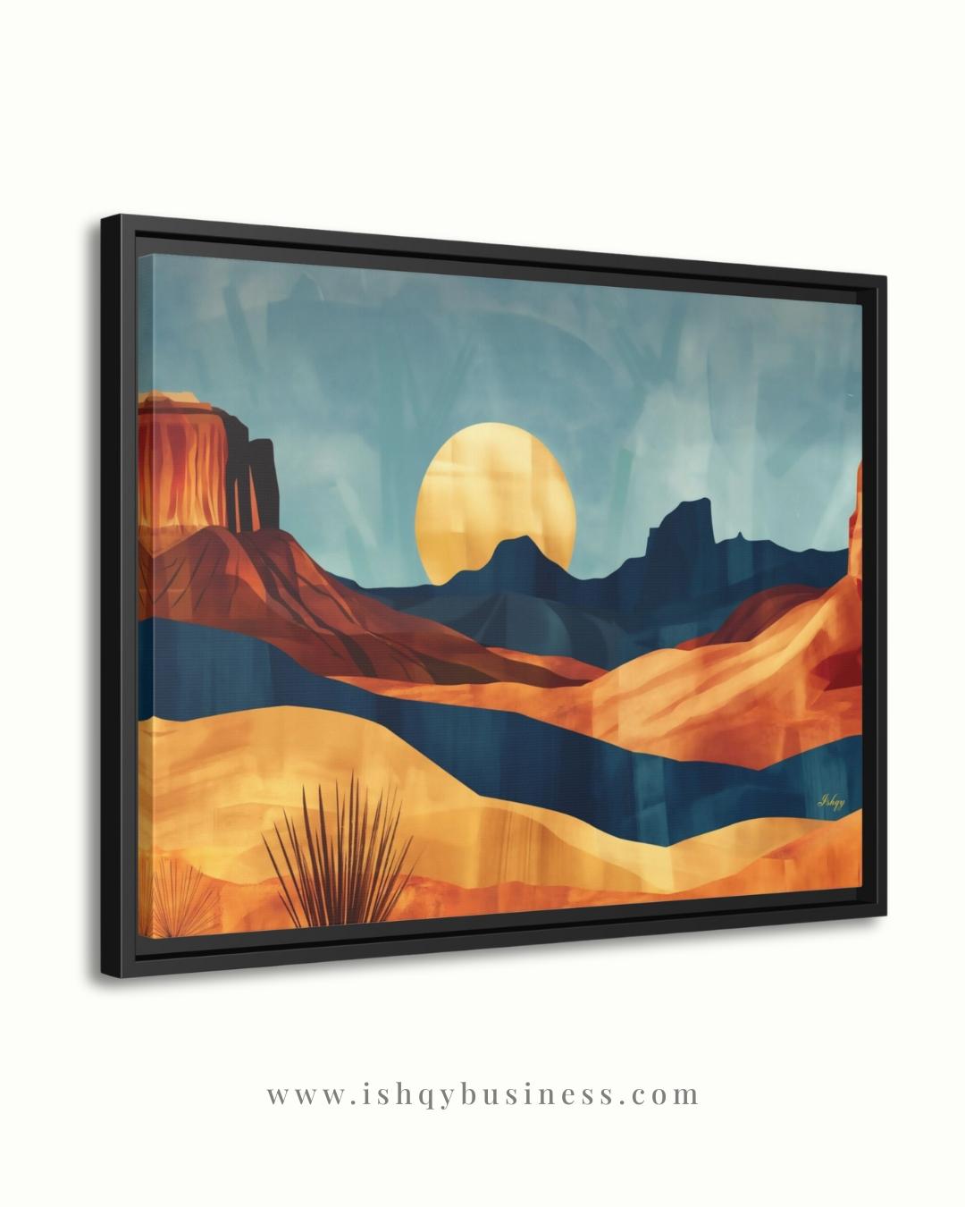 Southwest Desert Landscape Art Print, Monument Valley Sunset Canvas, Western Wall Art Decor, Modern Desert Scene Painting for Home Interiors