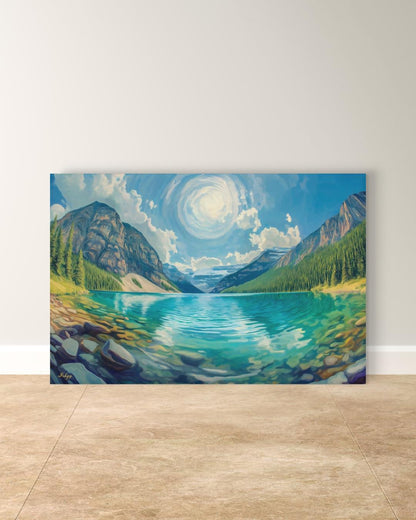 Moraine Lake Banff Wall Art Canadian Rockies Landscape Canvas Framed Canvas Art Print Mountain Home Decor Large Wall Art Gift Living Room Art