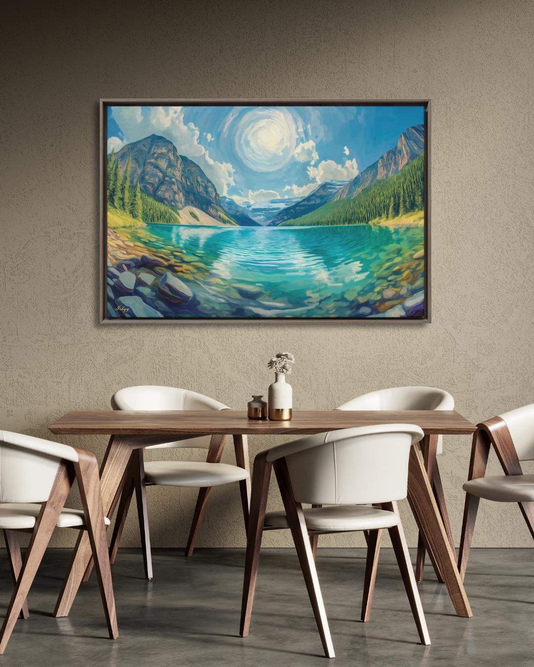 Moraine Lake Banff Wall Art Canadian Rockies Landscape Canvas Framed Canvas Art Print Mountain Home Decor Large Wall Art Gift Living Room Art