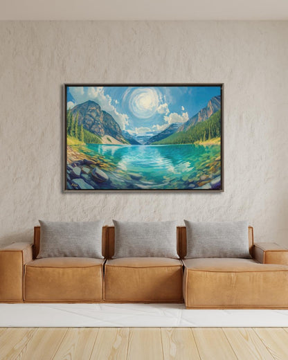 Moraine Lake Banff Wall Art Canadian Rockies Landscape Canvas Framed Canvas Art Print Mountain Home Decor Large Wall Art Gift Living Room Art
