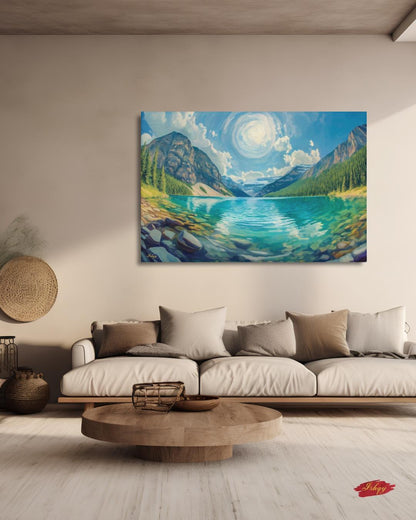 Moraine Lake Banff Wall Art Canadian Rockies Landscape Canvas Framed Canvas Art Print Mountain Home Decor Large Wall Art Gift Living Room Art