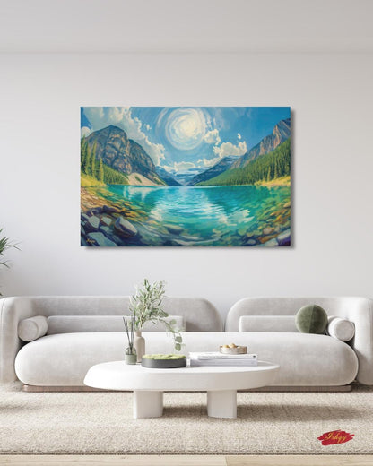 Moraine Lake Banff Wall Art Canadian Rockies Landscape Canvas Framed Canvas Art Print Mountain Home Decor Large Wall Art Gift Living Room Art