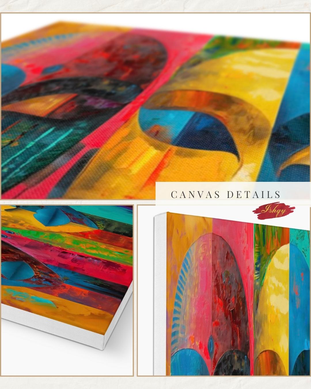 Colorful African Mask Wall Art Print, Canvas, Framed Canvas, Abstract Tribal Faces Painting, Bold Boho Decor for Living Room Bedroom Office