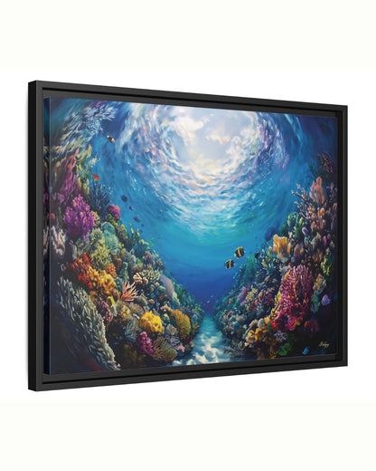 Tropical Coral Reef Ocean Wall Art, Vibrant Underwater Painting, Colorful Sea Life Canvas, Beach House Decor, Coastal Art Print for Home Walls