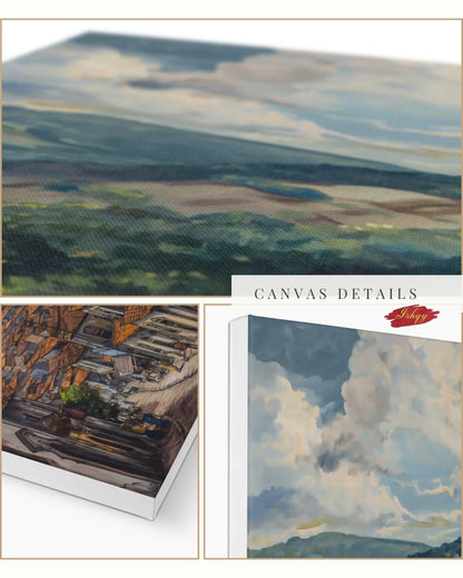 Ouro Preto Brazil Cityscape Wall Art Print Canvas Framed Canvas Colonial Baroque Church Historic Town Painting Rustic Travel Home Decor