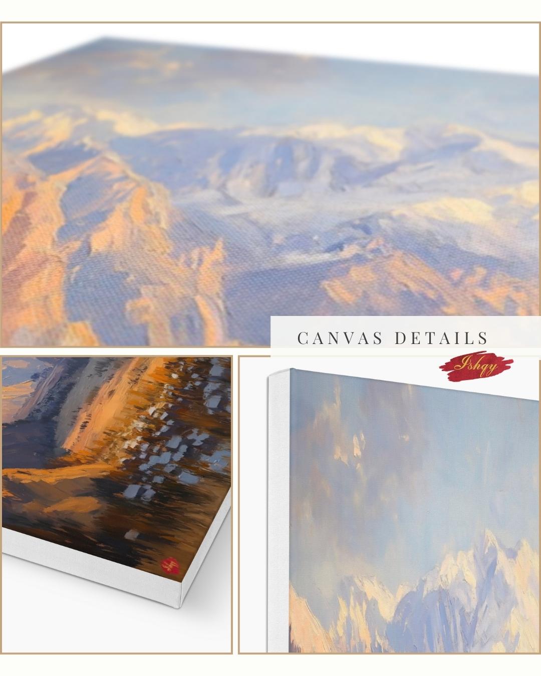 Panjshir Valley Afghanistan Mountain Landscape Wall Art Print, Canvas, Framed Canvas, Snowy Peaks Painting for Living Room Office Decor