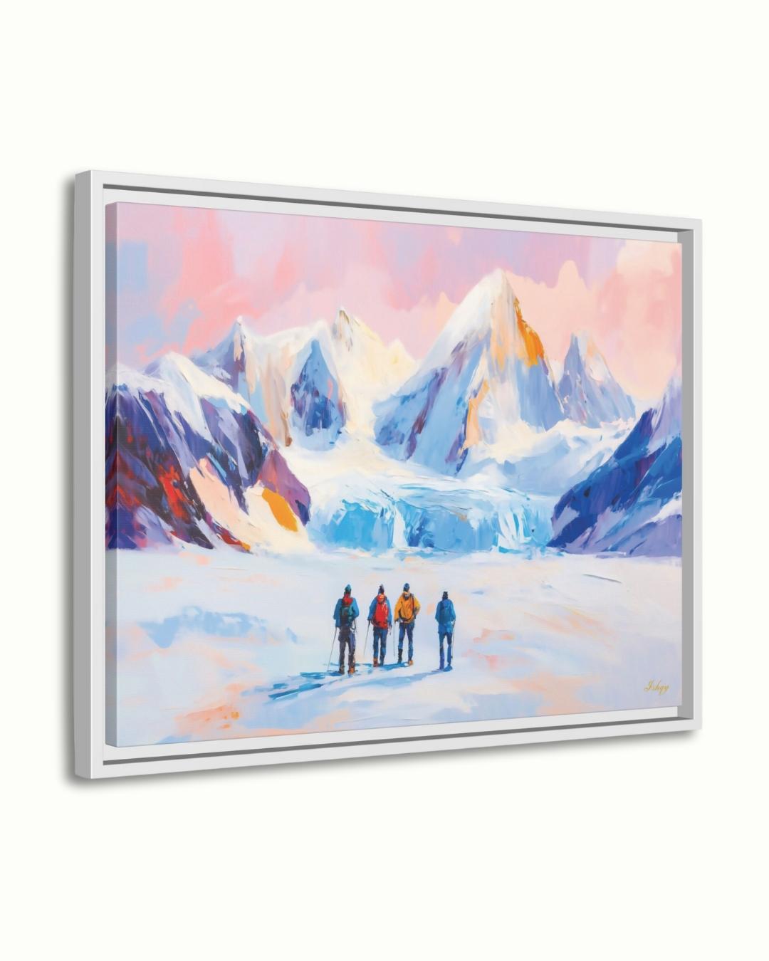 Patagonia Mountain Landscape Large Wall Art Print, Canvas, Framed Canvas, Andes Snow Peak Glacier Art, Hiking Decor for Cabin Lodge Bedroom