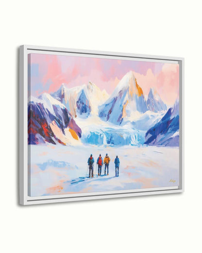 Patagonia Mountain Landscape Large Wall Art Print, Canvas, Framed Canvas, Andes Snow Peak Glacier Art, Hiking Decor for Cabin Lodge Bedroom