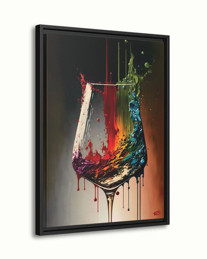 Colorful Wine Glass Painting Print, Canvas Art Prints, Wine Lover Gift, Abstract Wine Wall Decor & Gifts, Large Kitchen Wall Art, Bar Decor