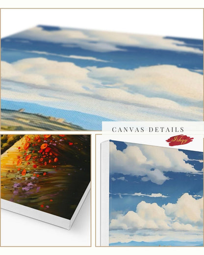 Provence France Lavender Field Wall Art, French Countryside Print, Rustic Farmhouse Canvas, European Landscape Decor for Home Living Room