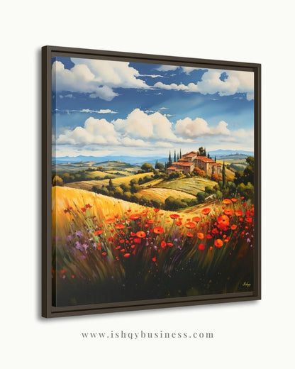 Provence France Lavender Field Wall Art, French Countryside Print, Rustic Farmhouse Canvas, European Landscape Decor for Home Living Room