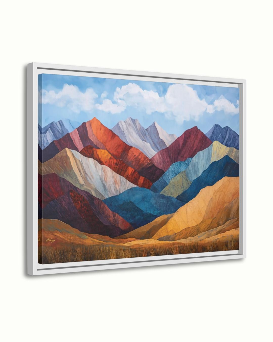 Rainbow Mountain Peru Wall Art, Andes Landscape Canvas Print, Colorful Mountain Painting, Boho Nature Wall Decor for Living Room