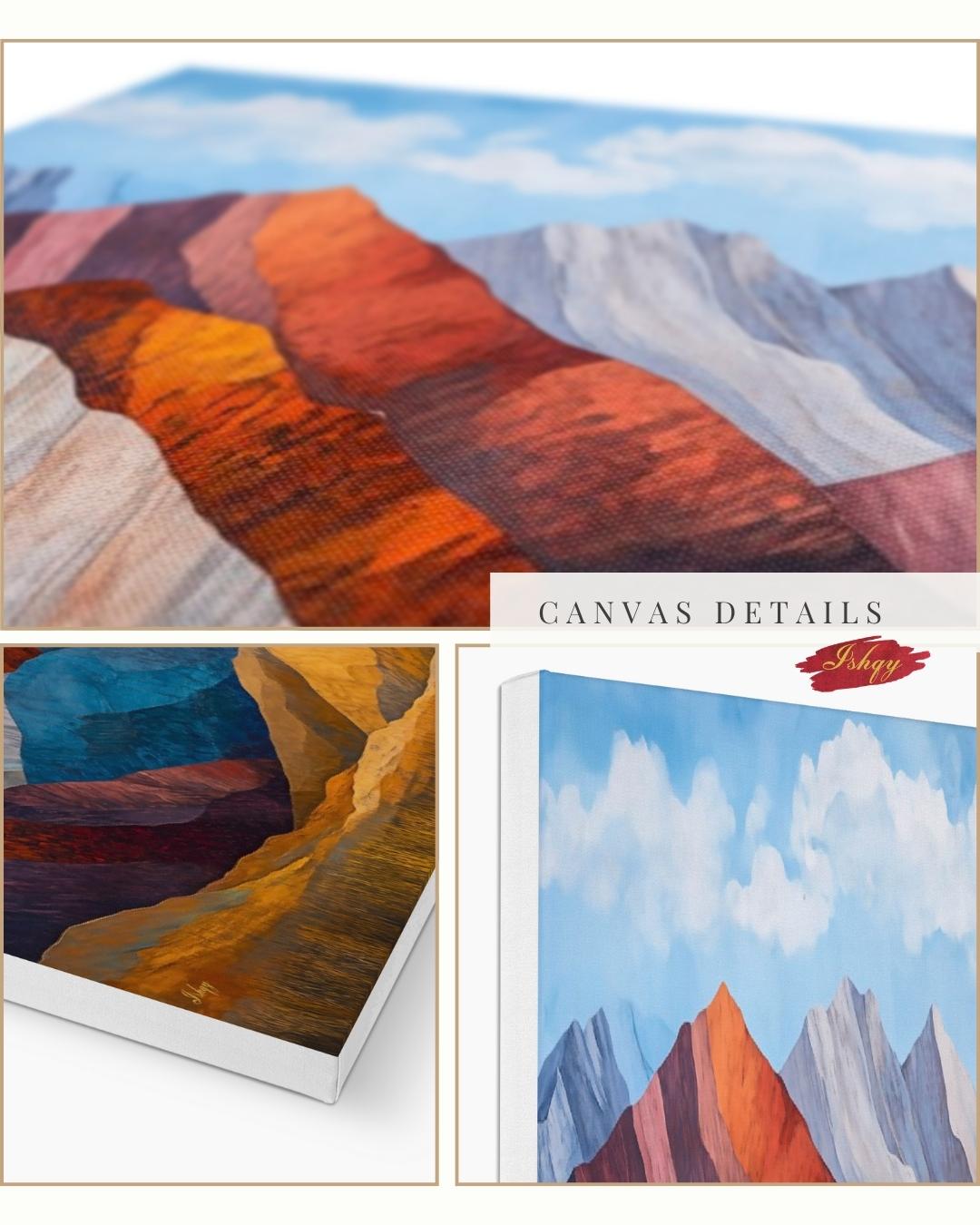 Rainbow Mountain Peru Wall Art, Andes Landscape Canvas Print, Colorful Mountain Painting, Boho Nature Wall Decor for Living Room