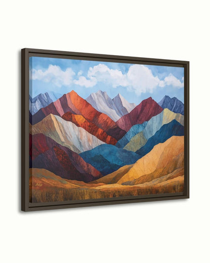 Rainbow Mountain Peru Wall Art, Andes Landscape Canvas Print, Colorful Mountain Painting, Boho Nature Wall Decor for Living Room