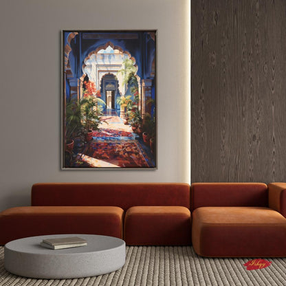 Large Indian Art Painting Indian Artwork Archway Painting Canvas Wall Art Framed Canvas Print Indian Wall Art Extra Large Housewarming Gift