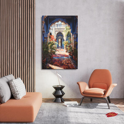 Large Indian Art Painting Indian Artwork Archway Painting Canvas Wall Art Framed Canvas Print Indian Wall Art Extra Large Housewarming Gift