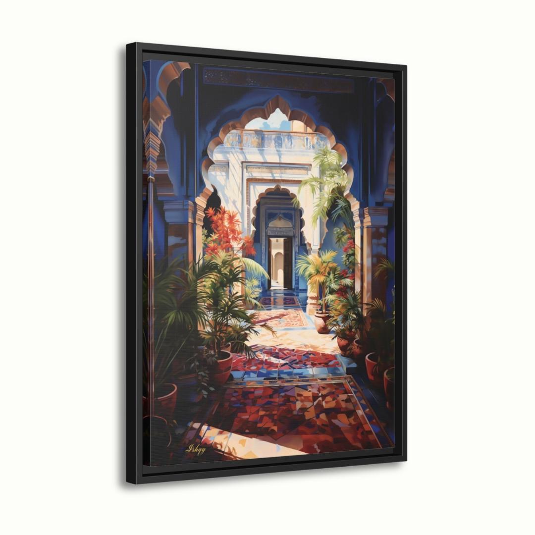 Large Indian Art Painting Indian Artwork Archway Painting Canvas Wall Art Framed Canvas Print Indian Wall Art Extra Large Housewarming Gift