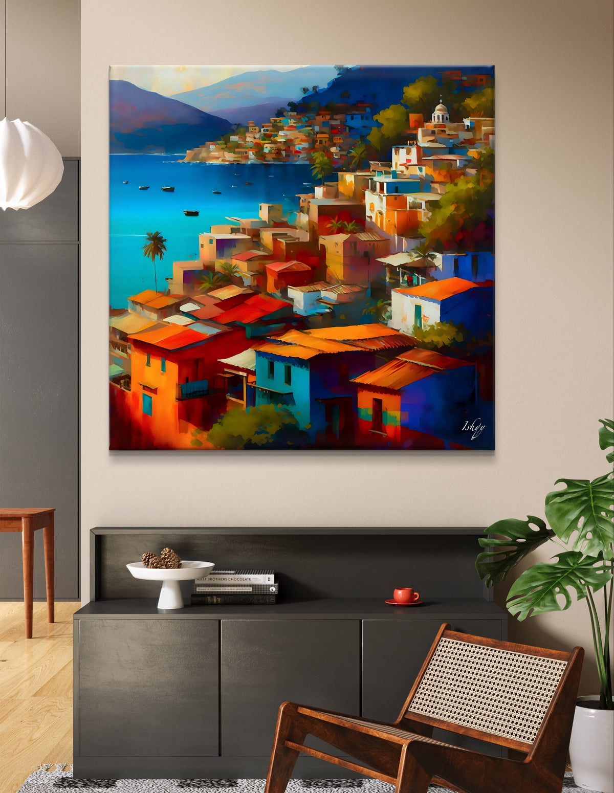 Acapulco Mexico Art, Coastal Painting Print- Framed Mexican Wall Art, Beach Decor, Tropical Seaside Poster, Vibrant Home Gift Idea