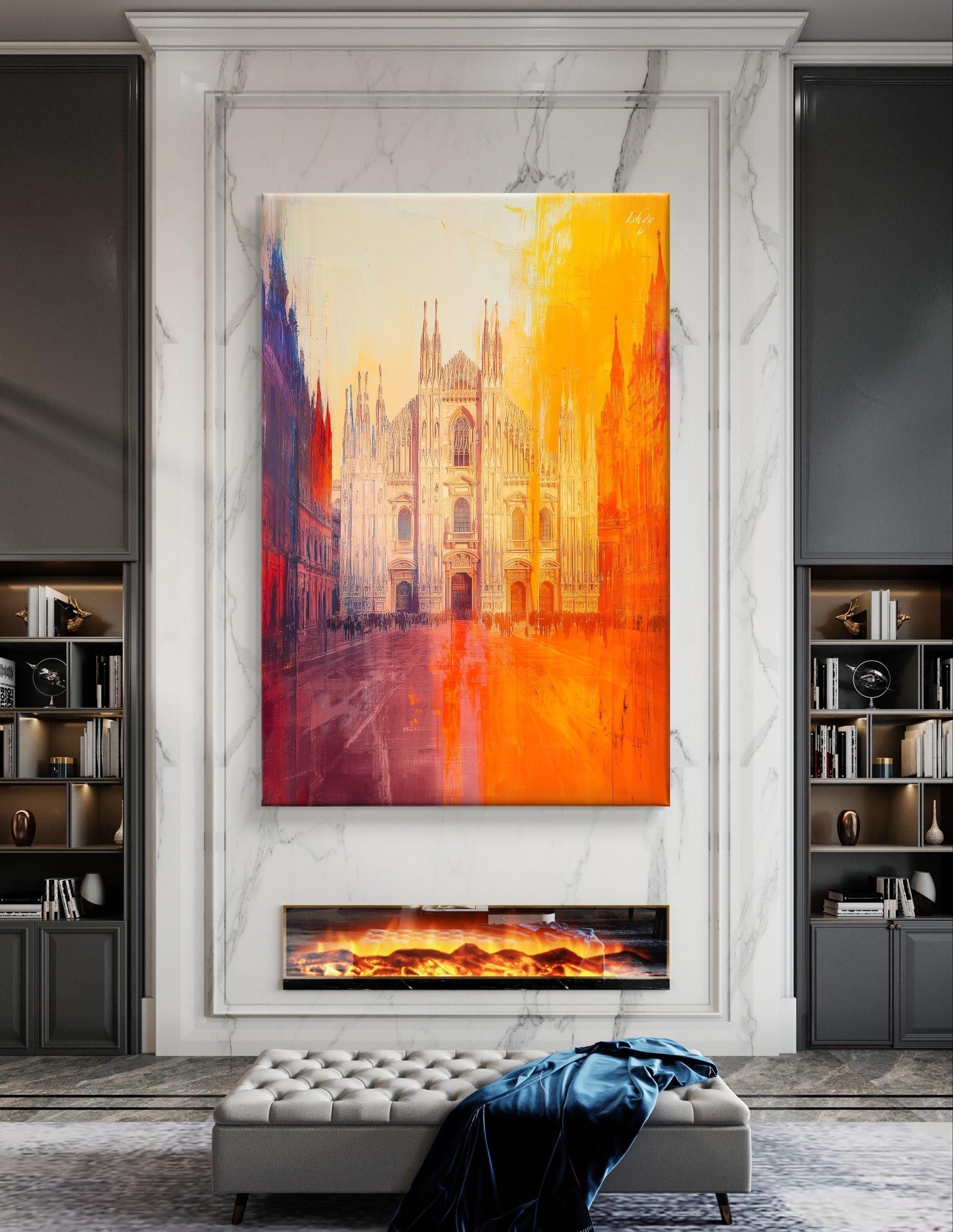 Duomo di Milano Art, Milan Wall Art - Framed Canvas, Italian Cathedral Decor, Architectural Poster, European Travel Home Gift Idea