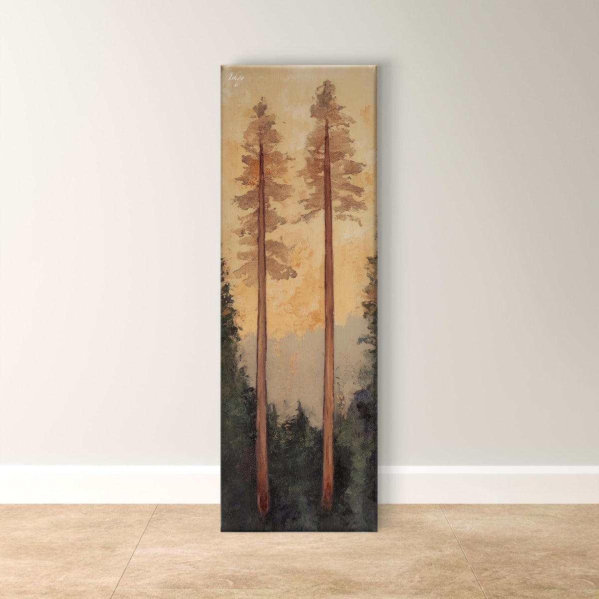 Sunset Redwood Art, Rustic Forest Wall Decor, Framed Tall Tree Art, Peaceful Nature Print, Living Room Decor, Nature-Inspired Art, Framed Forest Art