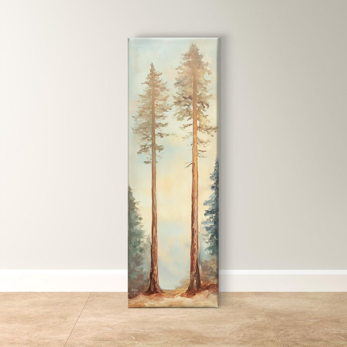 Redwood Trees Art, Serene Forest Canvas, Tranquil Nature Landscape, Framed Tall Tree Art, Peaceful Wall Decor, Living Room Art, Redwood Forest Print