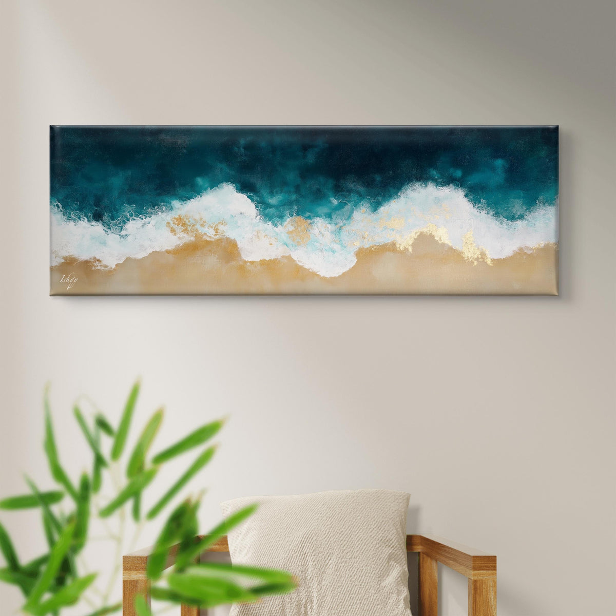 Ocean Wave Wall Art, Coastal Decor Gift - Abstract Sea Print, Calming Beach Canvas, Nautical Home Decor, Serene Blue Wave, Tranquil Marine Art