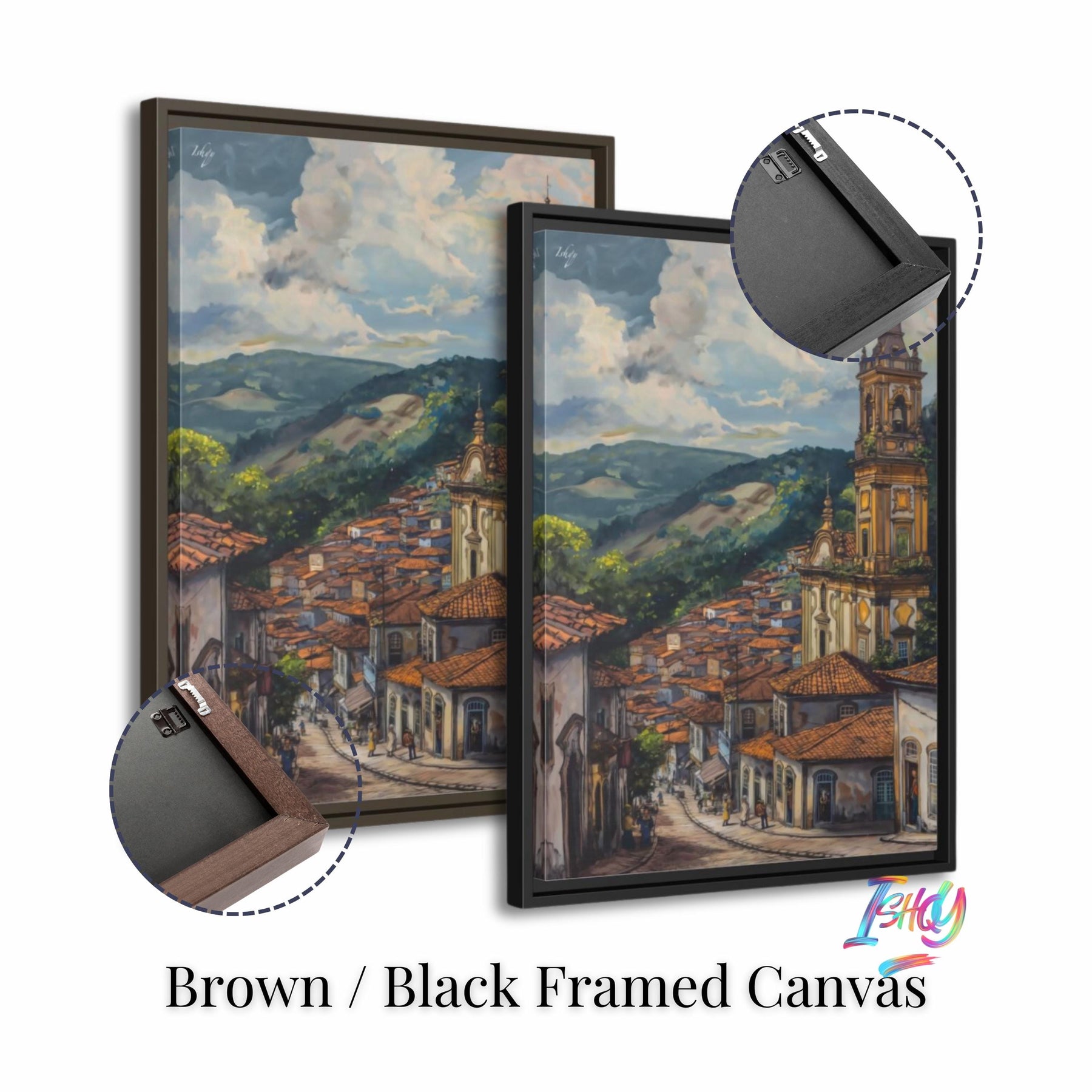 Ouro Preto Street Scene - Historic Brazil Artwork, Colonial Architecture Painting, Vibrant Landscape Wall Art, Cultural Home Decor, Unique Gift Idea