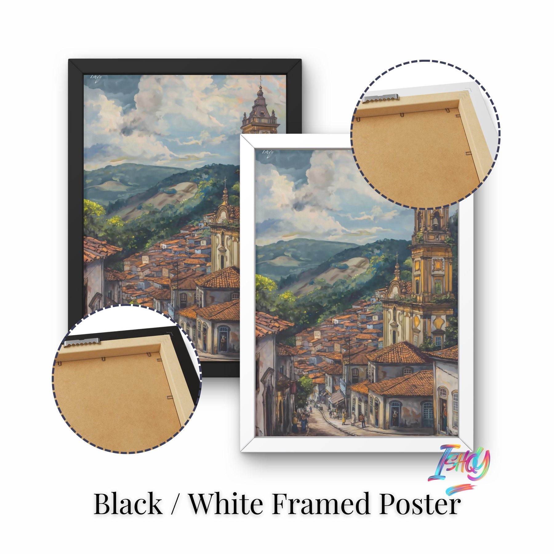 Ouro Preto Street Scene - Historic Brazil Artwork, Colonial Architecture Painting, Vibrant Landscape Wall Art, Cultural Home Decor, Unique Gift Idea