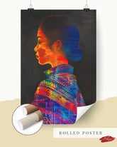 Filipino Woman Art Print - Vibrant Tribal Portrait, Ethnic Wall Decor, Colorful Indigenous Canvas, Modern Cultural Painting, Unique Gift