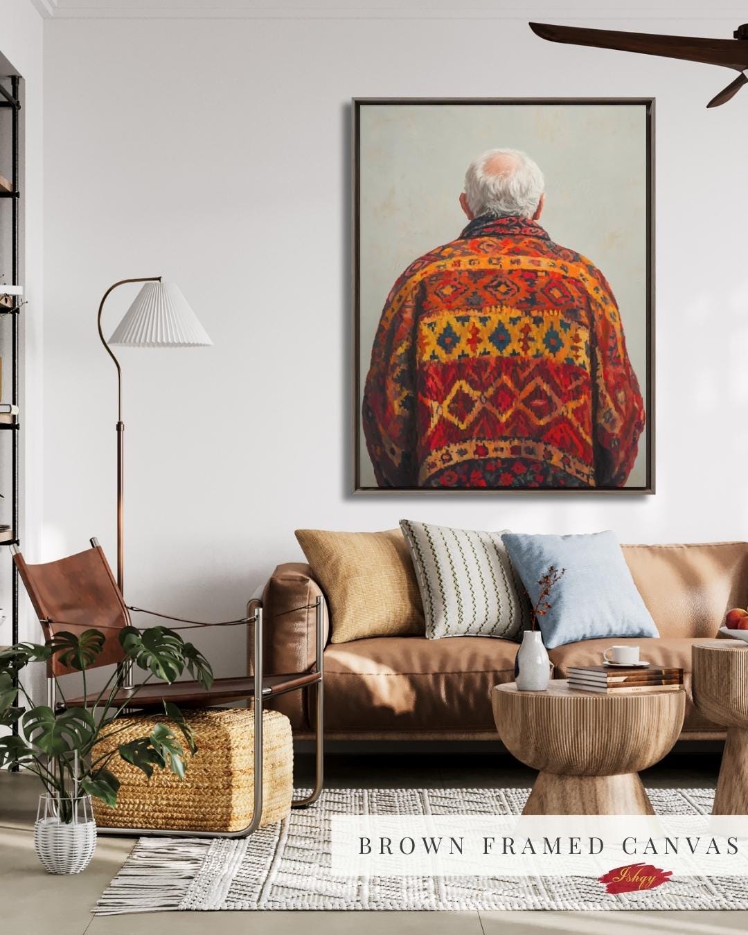 IshqyBusiness - [SEO TITLE] - Uzbek Man Wall Art - Vertical Canvas Print, Cultural Portrait in Traditional Textile for Heritage, Ethnic, or Ancestry-Inspired Decor