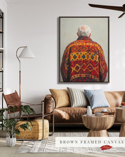 IshqyBusiness - [SEO TITLE] - Uzbek Man Wall Art - Vertical Canvas Print, Cultural Portrait in Traditional Textile for Heritage, Ethnic, or Ancestry-Inspired Decor