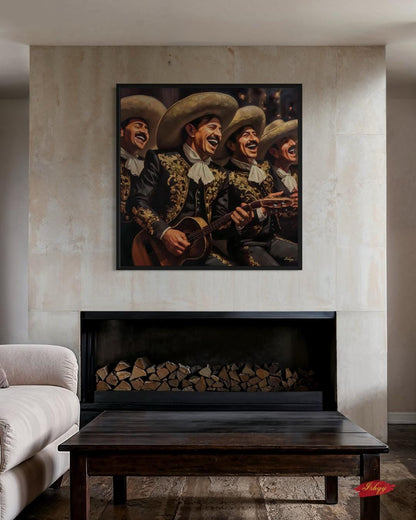 Mariachi Painting Print, Mexican Music Art - Framed Canvas, Mariachi Decor, Cultural Wall Art, Home Decor, Unique Gift, Latin Music Poster