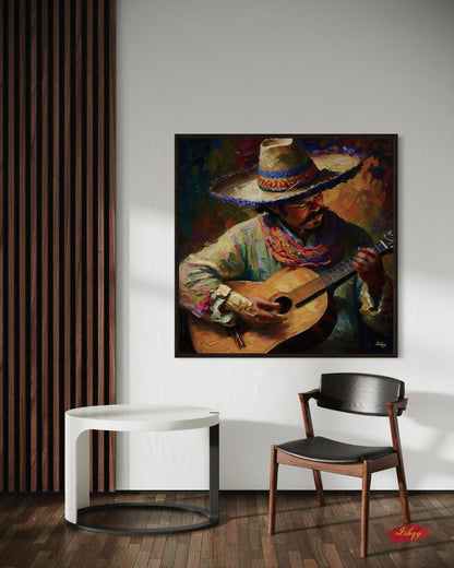 Mexican Guitarist Canvas Wall Art Print, Colorful Latin Music Painting, Cultural Fiesta Home Decor, Framed Music Lover Wall Art

Celebrate Latin culture with this vibrant canvas print of a Mexican guitarist in colorful traditional attire. A perfect centerpiece for music lovers and art collectors, this painting brings rhythm, passion, and heritage to your living room, dining area, or studio. A striking tribute to music and culture.