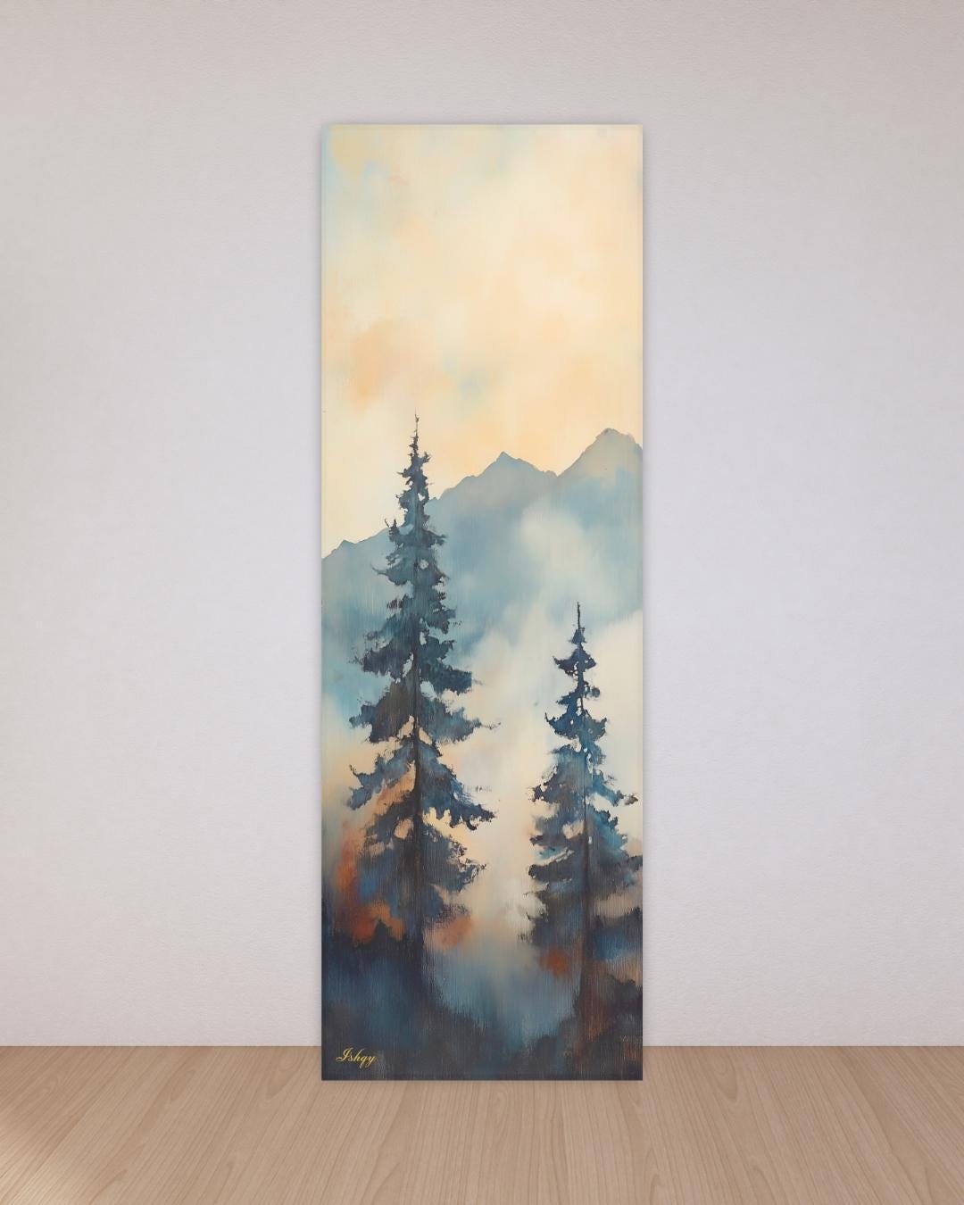 Misty Pine Tree Wall Art, Mountain Forest Canvas Print, Minimalist Nature Painting, Rustic Tall Tree Framed Canvas Wall Decor

Foggy Giants art print with misty pine trees and mountains. Canvas & framed canvas painting print for serene, nature-inspired home wall decor.