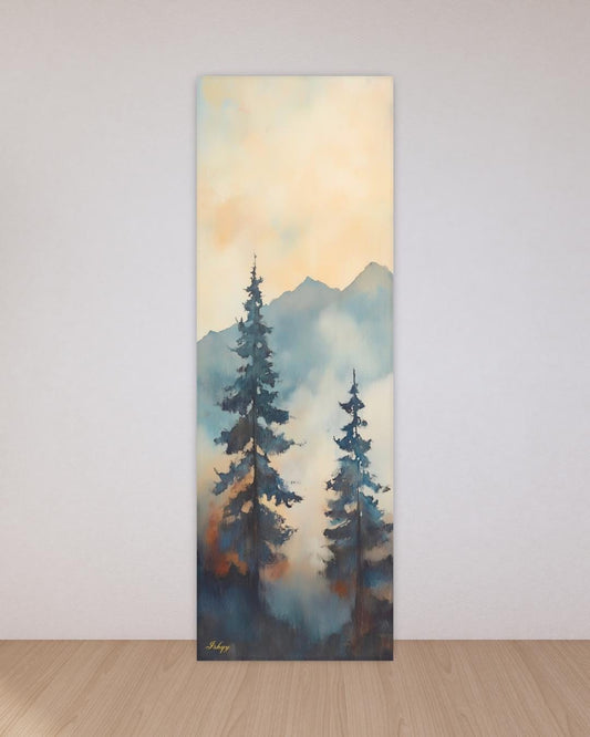 Misty Pine Tree Wall Art, Mountain Forest Canvas Print, Minimalist Nature Painting, Rustic Tall Tree Framed Canvas Wall Decor

Foggy Giants art print with misty pine trees and mountains. Canvas & framed canvas painting print for serene, nature-inspired home wall decor.