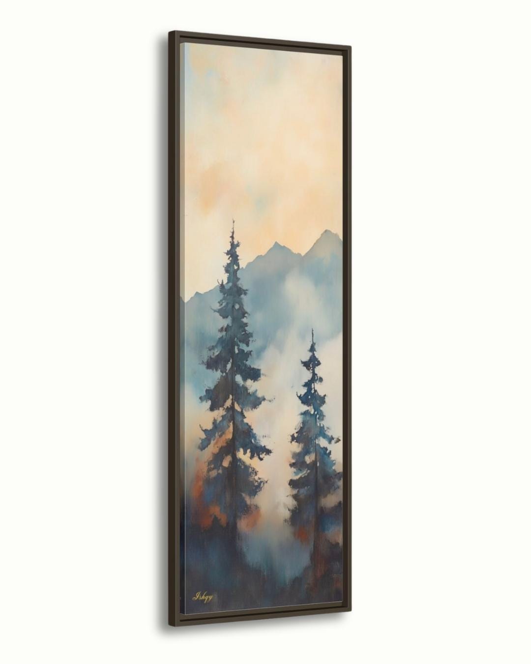 Misty Pine Tree Wall Art, Mountain Forest Canvas Print, Minimalist Nature Painting, Rustic Tall Tree Framed Canvas Wall Decor

Foggy Giants art print with misty pine trees and mountains. Canvas & framed canvas painting print for serene, nature-inspired home wall decor.