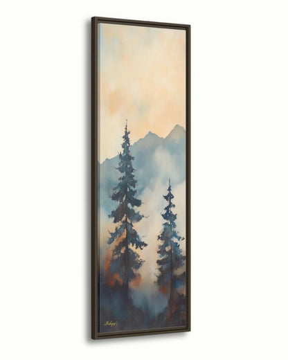 Misty Pine Tree Wall Art, Mountain Forest Canvas Print, Minimalist Nature Painting, Rustic Tall Tree Framed Canvas Wall Decor

Foggy Giants art print with misty pine trees and mountains. Canvas & framed canvas painting print for serene, nature-inspired home wall decor.